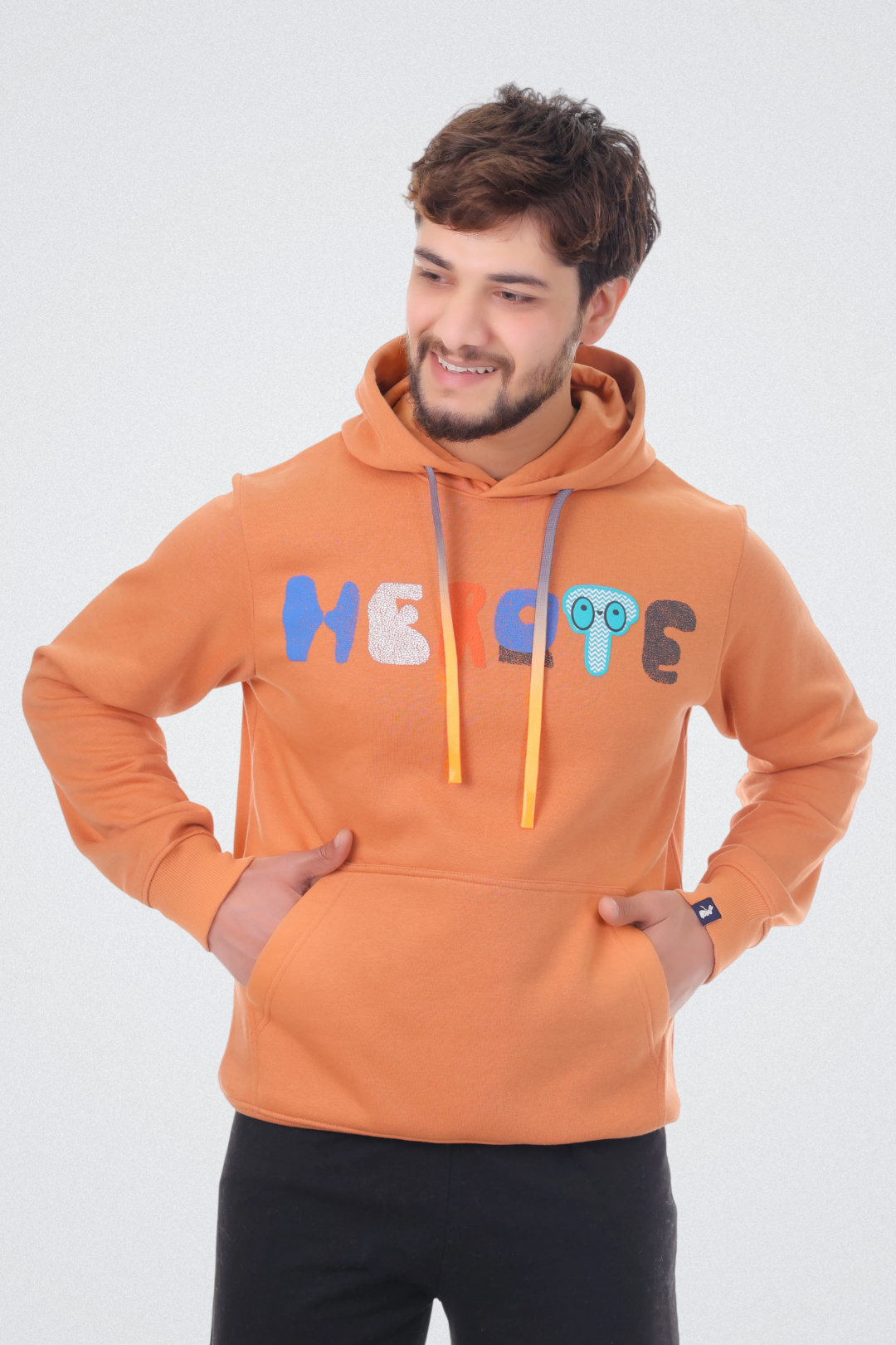 Typo Graphic Hoodie Orange