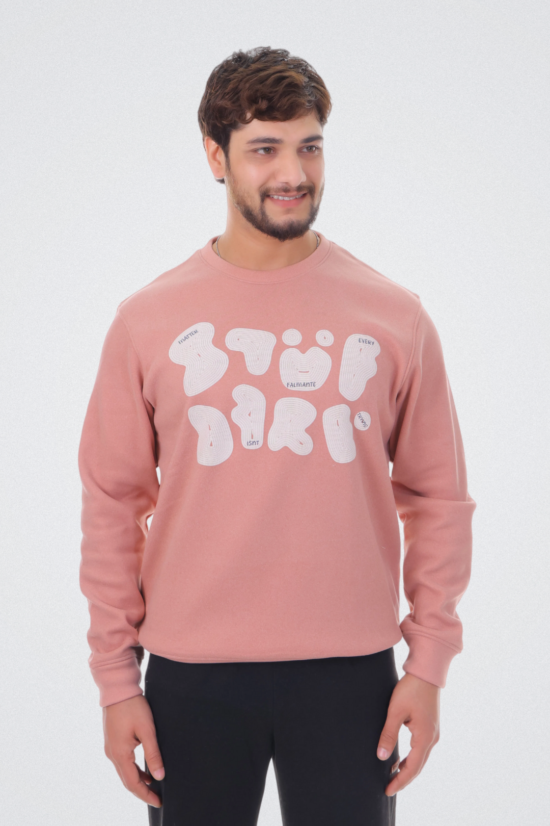 Abstract Typography Art Blush Pink Sweatshirt