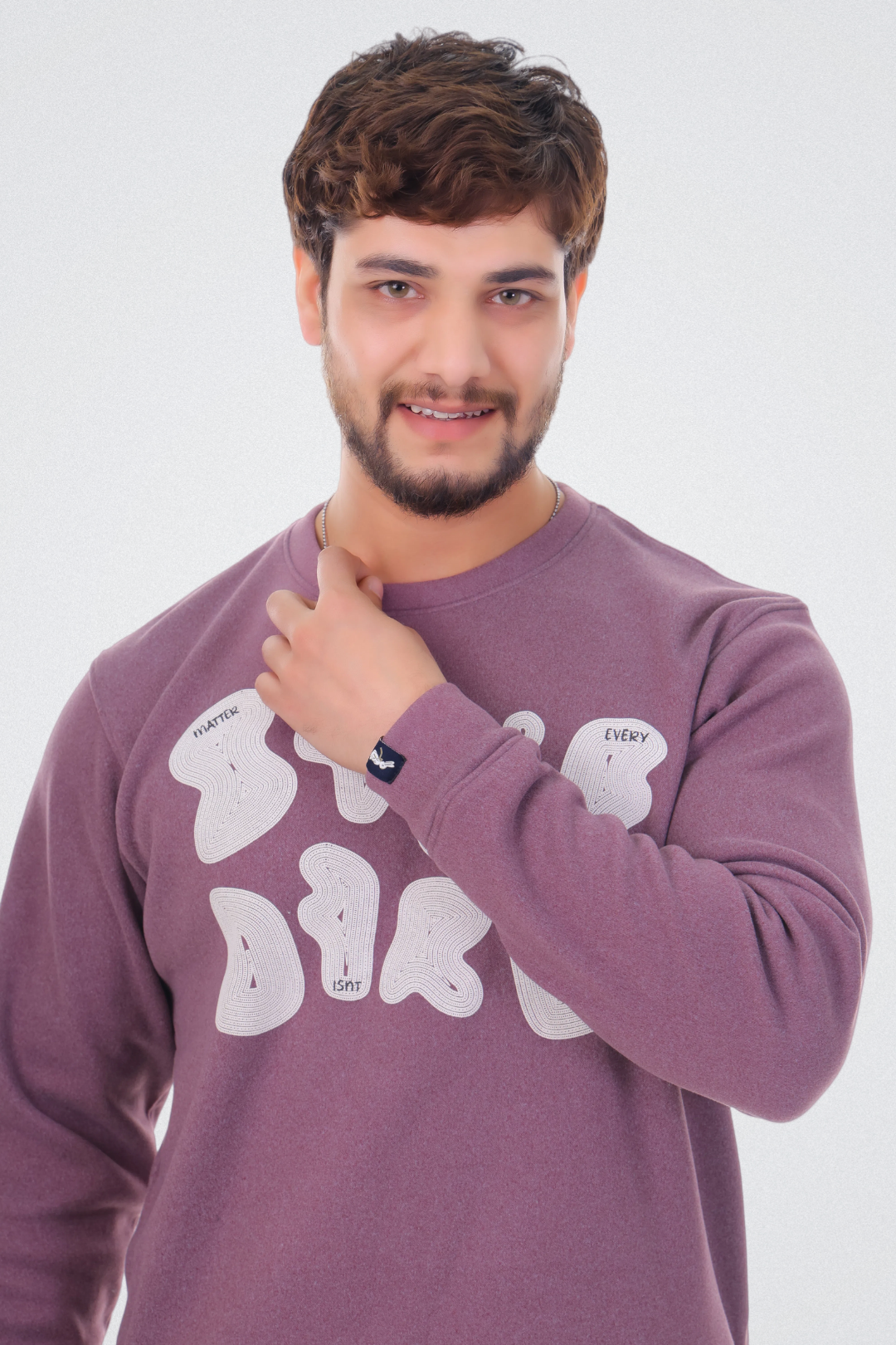 Abstract Typography Art Plum Purple Sweatshirt