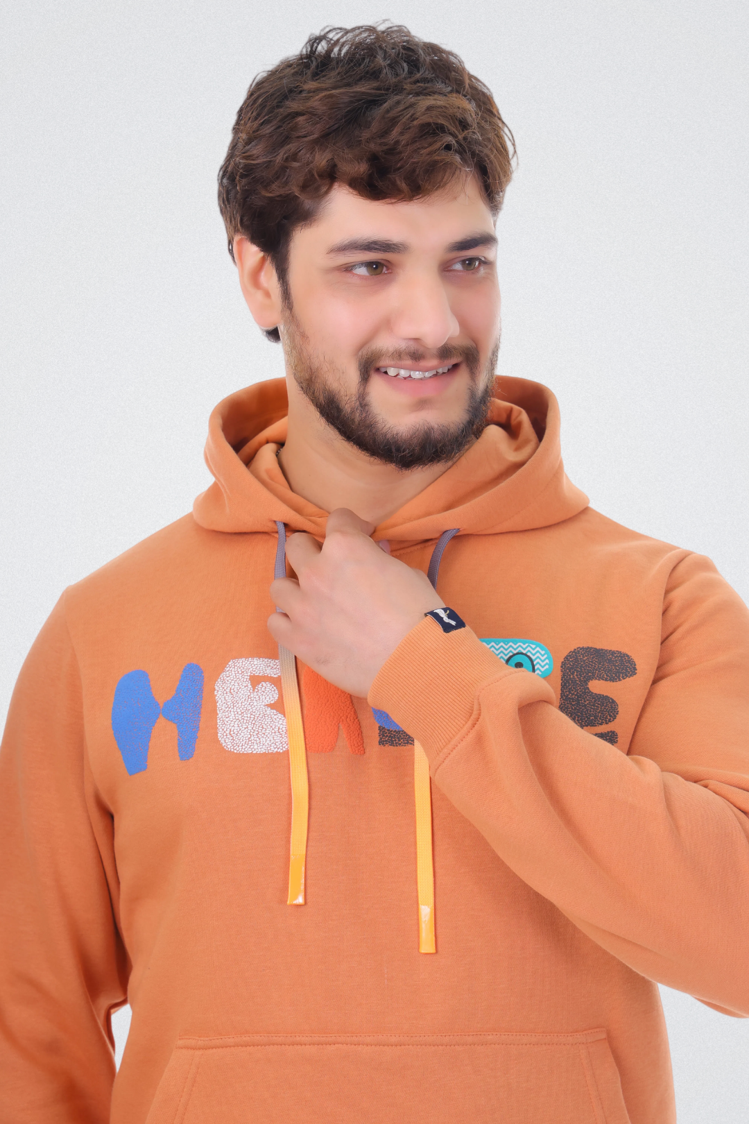 Typo Graphic Hoodie Orange