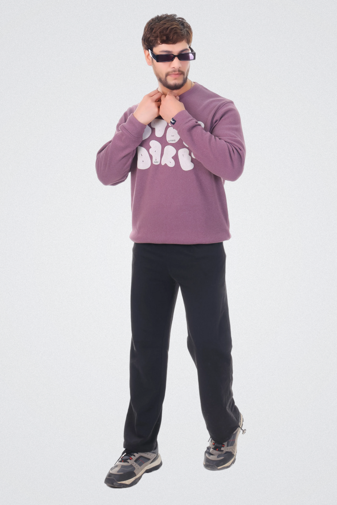 Abstract Typography Art Plum Purple Sweatshirt
