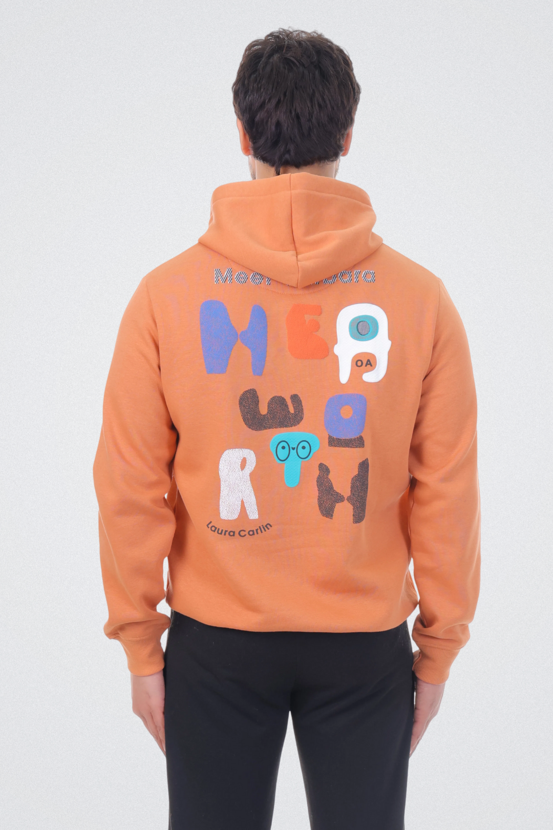 Typo Graphic Hoodie Orange
