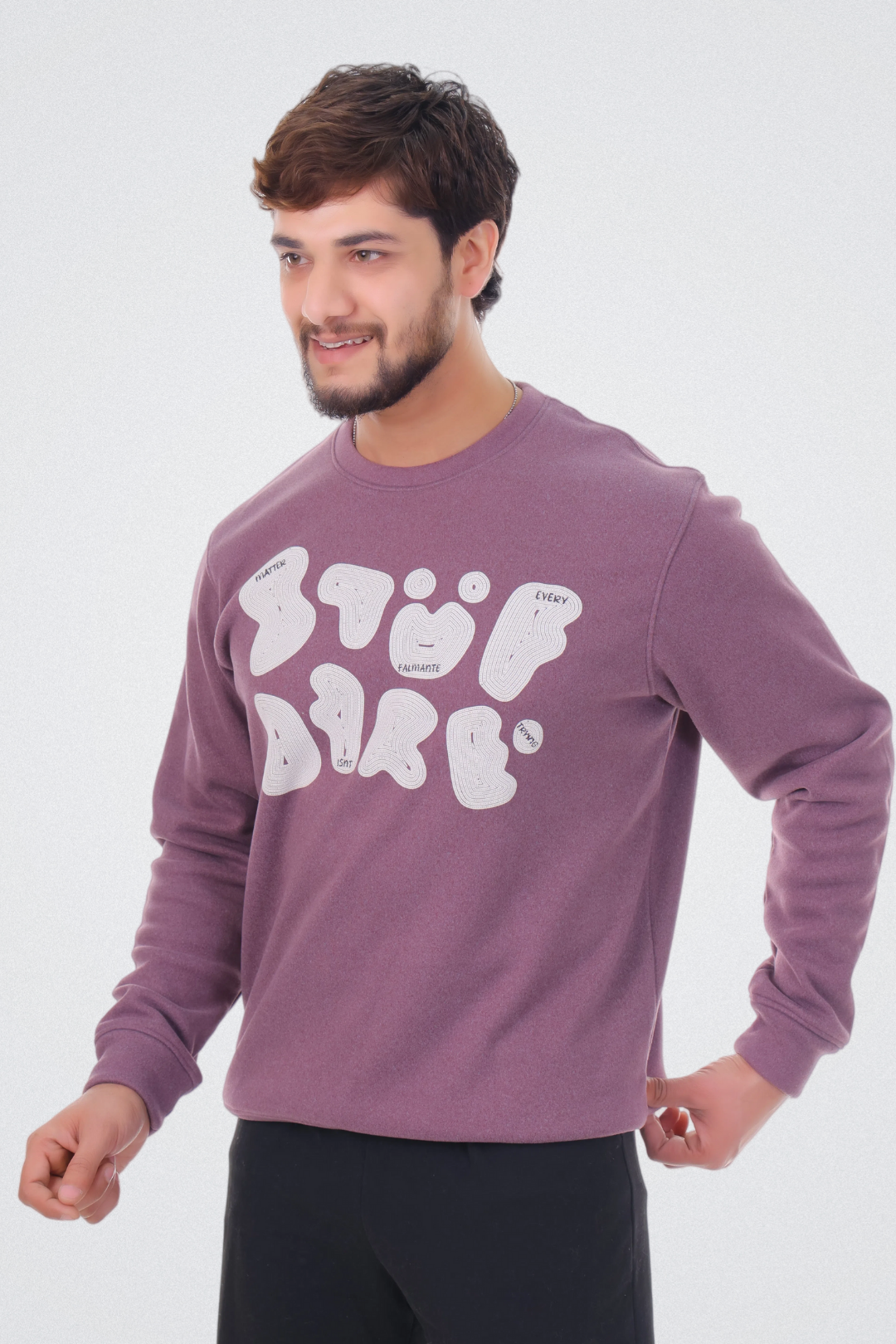 Abstract Typography Art Plum Purple Sweatshirt