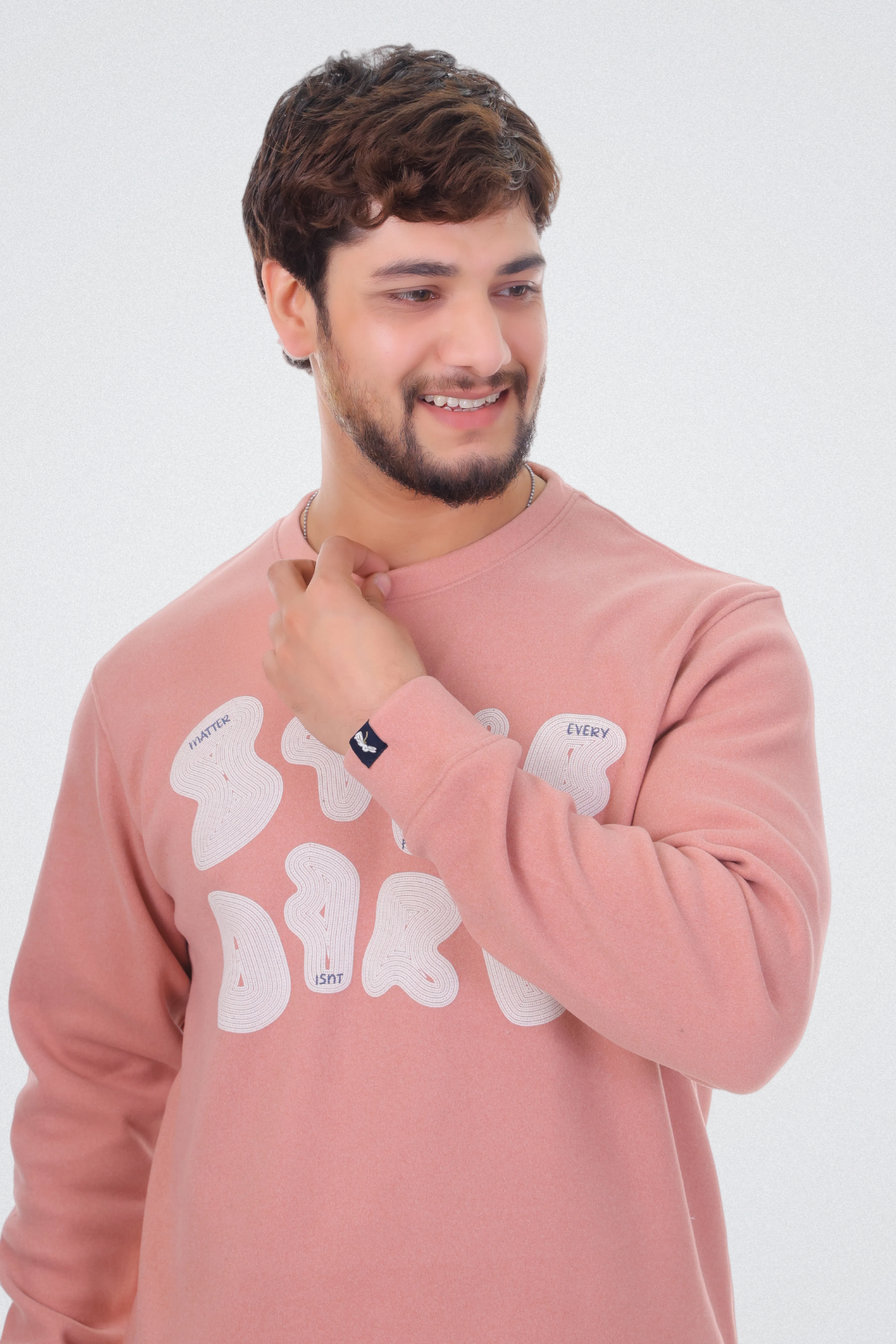Abstract Typography Art Blush Pink Sweatshirt