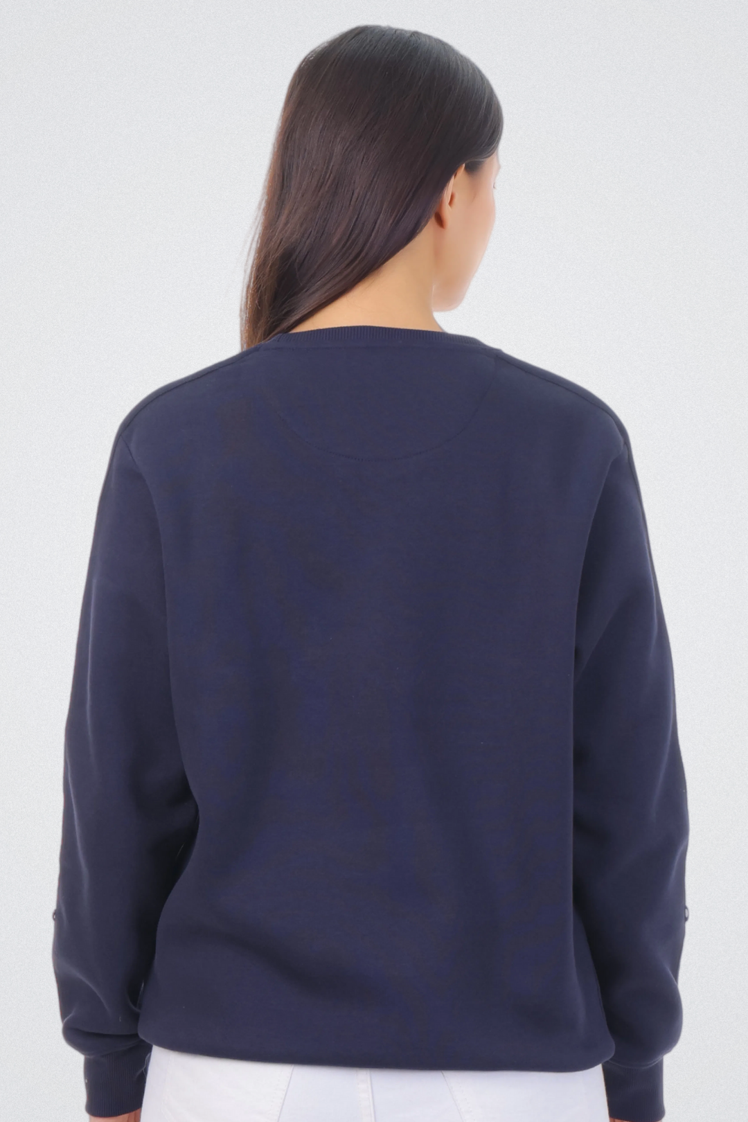 Solid Sweatshirt with Flap Pocket