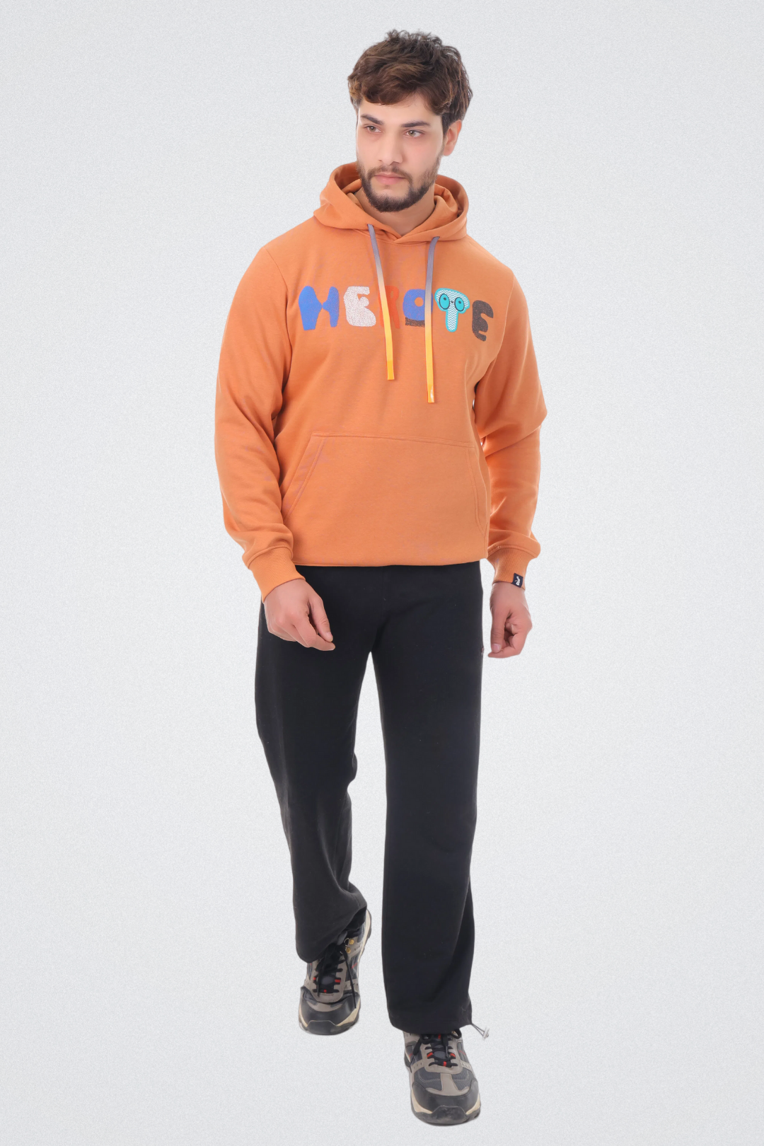 Typo Graphic Hoodie Orange