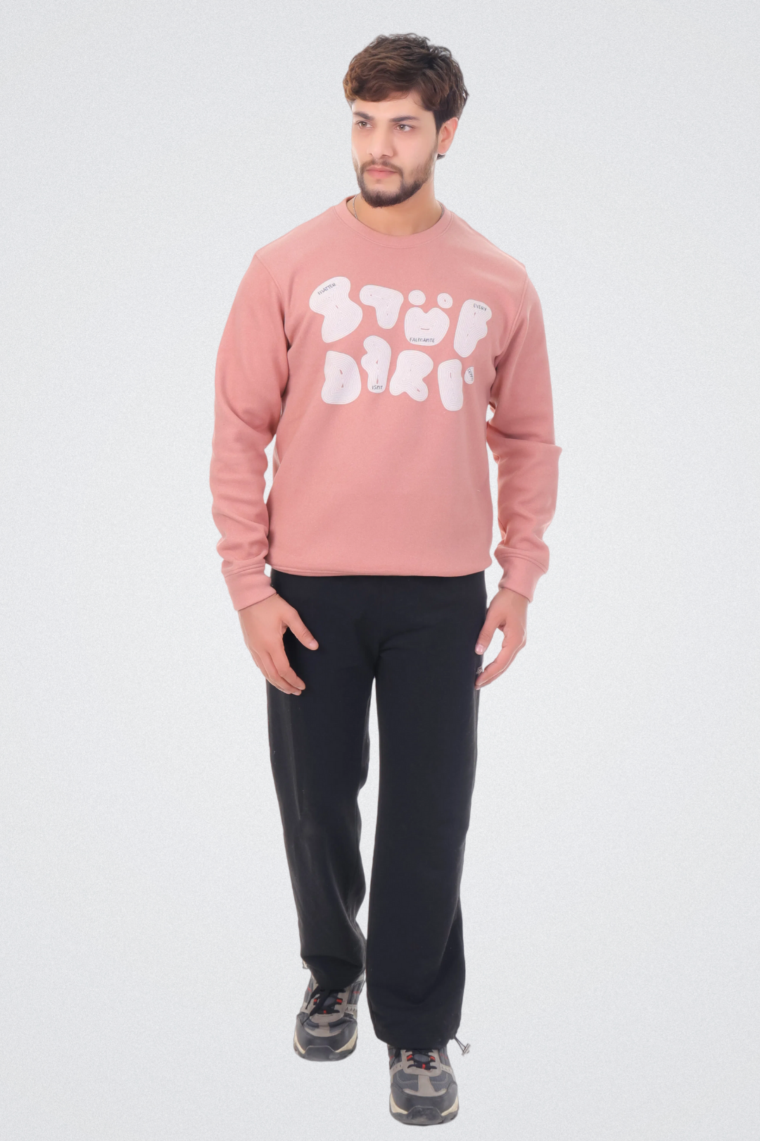 Abstract Typography Art Blush Pink Sweatshirt