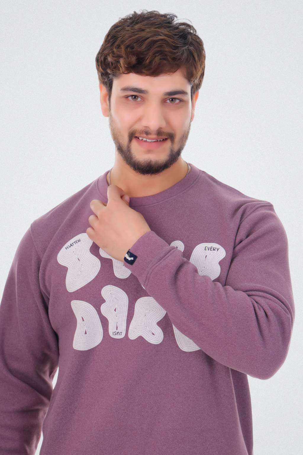 Abstract Typography Art Plum Purple Sweatshirt